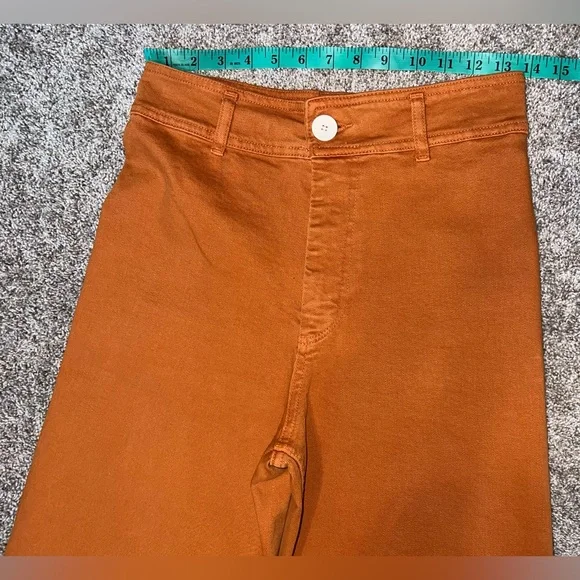 NWOT Zara The Marine Straight Jeans Orange Size 6